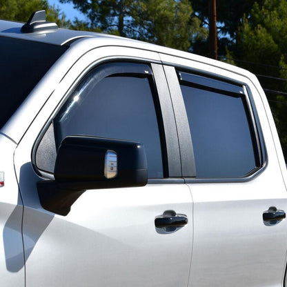 Westin In-Channel Wind Deflector | Chevrolet Silverado / GMC Sierra Crew Cab (19-21) Smoke (72-39429)