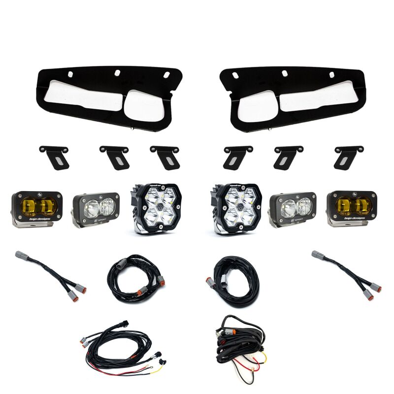 Baja Designs Squadron 2.0 Sport & S2 Sport D/C Clr / S2 SAE Ambr Steel Bmpr | Ford Bronco (21-26) (440083)