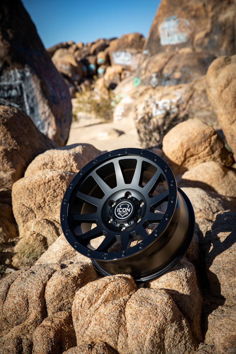 ICON 17x8.5 6x5.5 25mm Offset 5.75in BS Double Black Wheel | Ford Ranger / Ford Bronco (19-26) (2017859057DB)