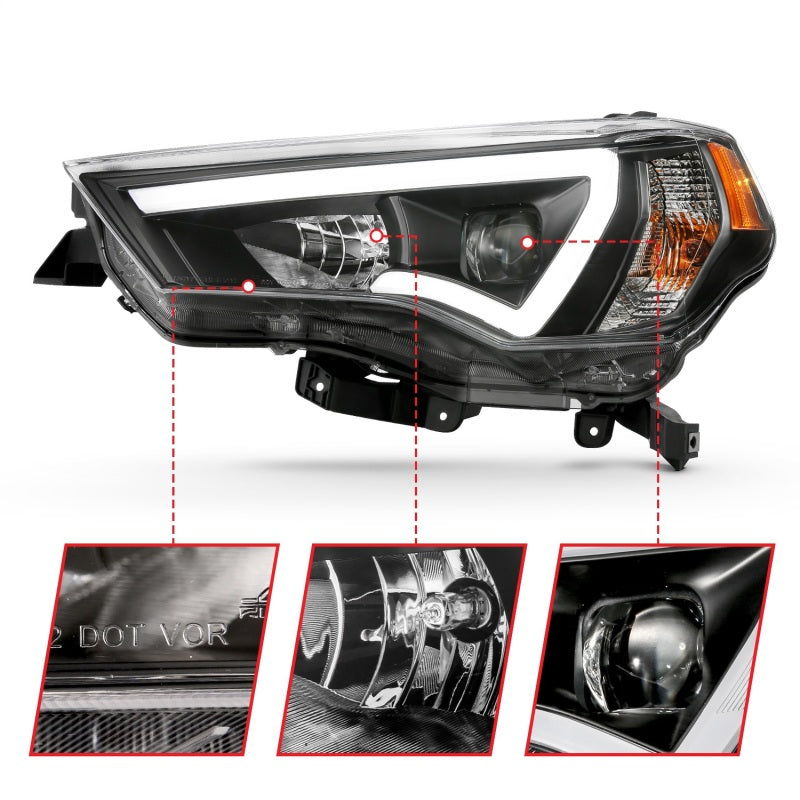 ANZO USA Projector Headlights Plank Style Chrome w/ Amber | Toyota 4Runner (14-23) (111416)