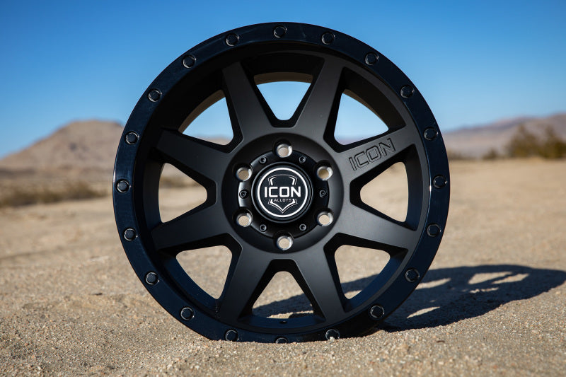 ICON Rebound 17x8.5 6x5.5 25mm Offset 5.75in BS 95.1mm Bore Double Black Wheel | Ford Ranger / Bronco (19-26) (1817859057DB)