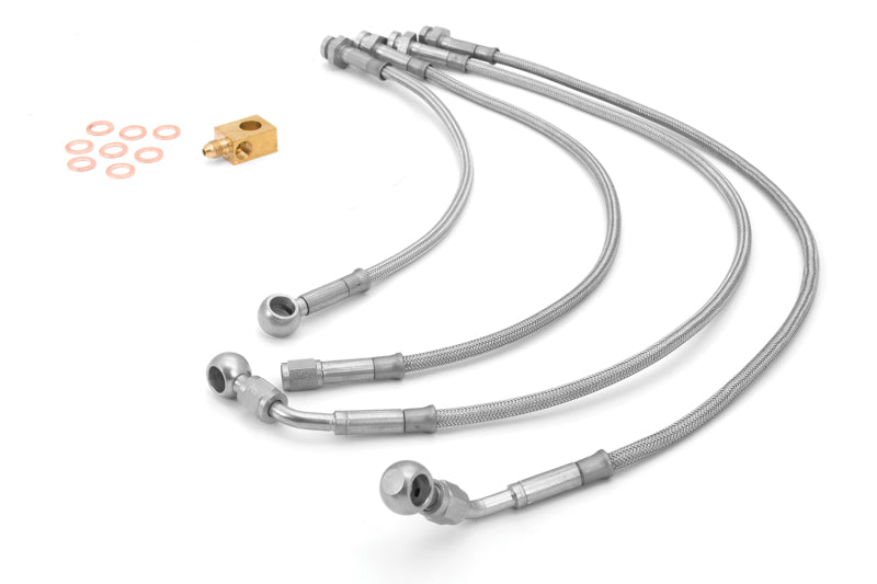 Rugged Ridge Braided Stainless Brake Hose Kit | Jeep Wrangler (07-18) / JL (18-25) (16734.1)