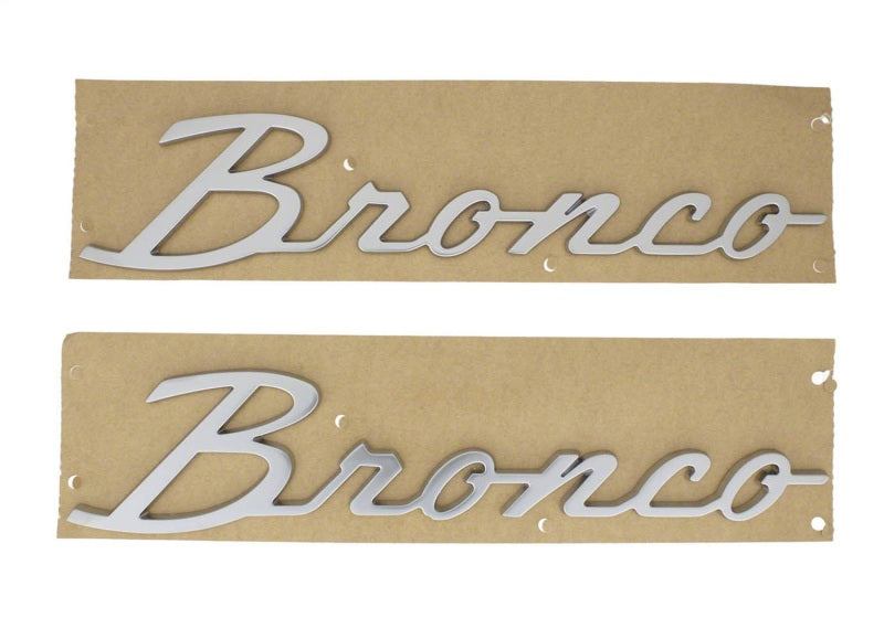 Ford Racing Silver Bronco Script Fender Badge | Ford Bronco (21-26) (M-1447-BSS)