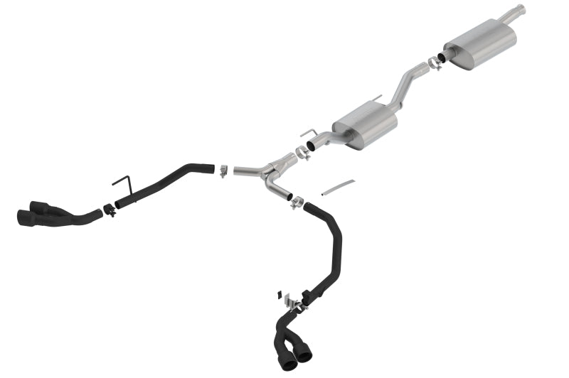 Borla Touring Cat-Back Exhaust Black Tips (REAR): Jeep Gladiator JT 2020-2024 3.6L