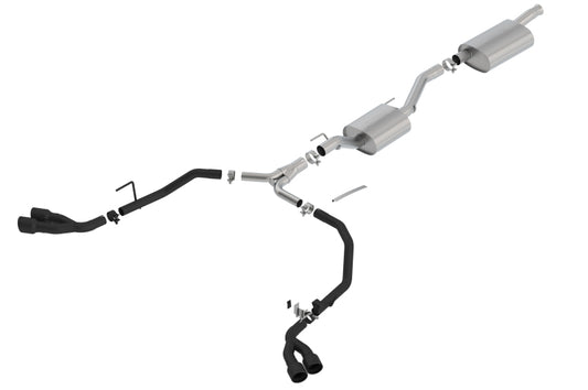 Borla Touring Cat-Back Exhaust Black Tips (REAR): Jeep Gladiator JT 2020-2024 3.6L