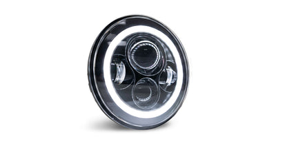 DV8 Offroad LED Projector Headlights: Jeep Wrangler JK 2007-2018 w/ Angel Eyes