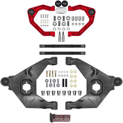 Camburg 21 - 25 Ford Bronco Trail Series L/T Kit w/ Axles (BILLET XJ UCA) (RED) Suspension offroad accessory | Iron Ridge Offroad