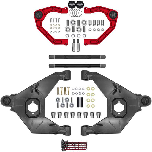 Camburg 21 - 25 Ford Bronco Trail Series L/T Kit w/ Axles (BILLET XJ UCA) (RED) Suspension offroad accessory | Iron Ridge Offroad