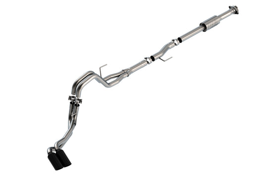 Borla 3" Dual Side Exit Cat-Back | Ford F-150 (21) 2.7L/3.5L | CC SB EC STB Lari/King R/Platinum/LTD 3/2.25 DSE CB AK BLK CHR Tips (140872BC)