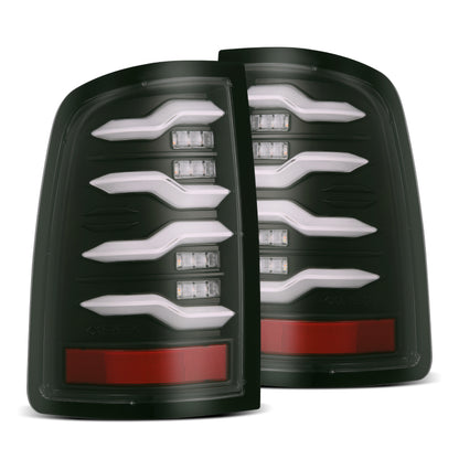 AlphaRex LUXX LED Tail Lights (Black): Dodge Ram 2009 - 2018 (1500, 2500 & 3500)
