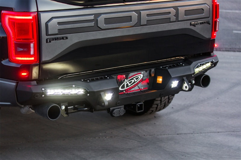 Addictive Desert Designs HoneyBadger Rear Bumper w/ 10in SR LED Mounts | Ford F-150 Raptor (17-20)