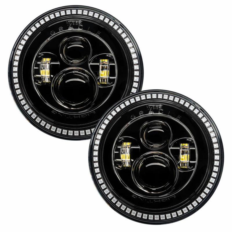 ORACLE Lighting ColorSHIFT 7in LED Headlights (FRONT): Jeep Wrangler (07-18) - Black