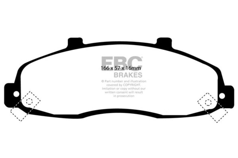 EBC Greenstuff Front Brake Pads | 98-99 Ford F150 4.2 (2WD) (Rear Wheel ABS)
