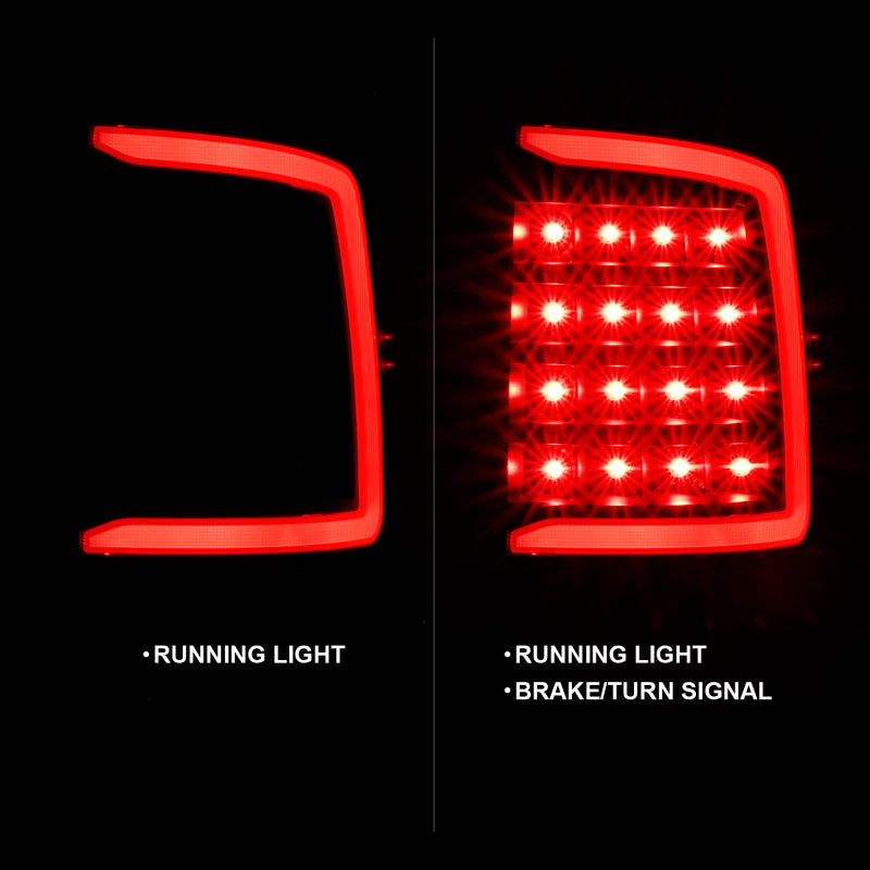 ANZO LED Tail Lights Plank Style (Black/Clear): Dodge Ram 2009 - 2018 (1500, 2500, 3500)