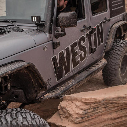 Westin Textured Black Triple Tube Rock Rail Steps: Jeep Wrangler (07-17) / Wrangler JK (18)