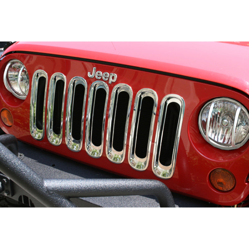 Rugged Ridge Chrome Grille Inserts | Jeep Wrangler JK/JL (07-25) (11306.2)