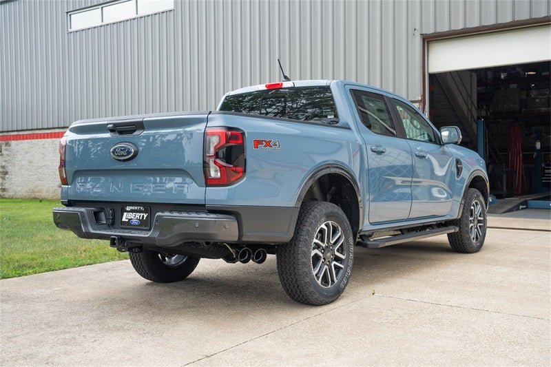 Corsa 2024 - 2025 Ford Ranger 3in Cat - Back Exhaust 4in Black PVD Pro - Series Slash Cut Twin Tip Exhaust offroad accessory | Iron Ridge Offroad