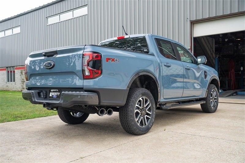 Corsa 2024 - 2025 Ford Ranger 3in Cat - Back Exhaust 4in Polished Pro - Series Slash Cut Twin Tip Exhaust offroad accessory | Iron Ridge Offroad