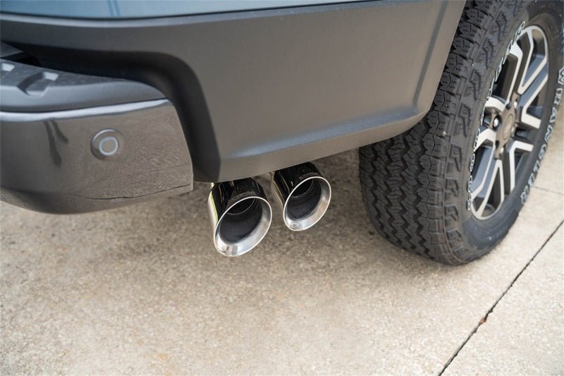 Corsa 2024 - 2025 Ford Ranger 3in Cat - Back Exhaust 4in Polished Pro - Series Slash Cut Twin Tip Exhaust offroad accessory | Iron Ridge Offroad
