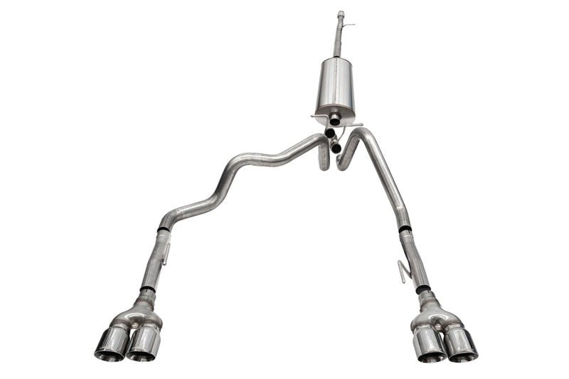 CORSA Sport / 3.0 in Cat-Back DRE Twin 4.0 in | Silverado/Sierra 19-23 6.2L (21202BPC) Exhaust, Mufflers & Tips offroad accessory | Iron Ridge Offroad
