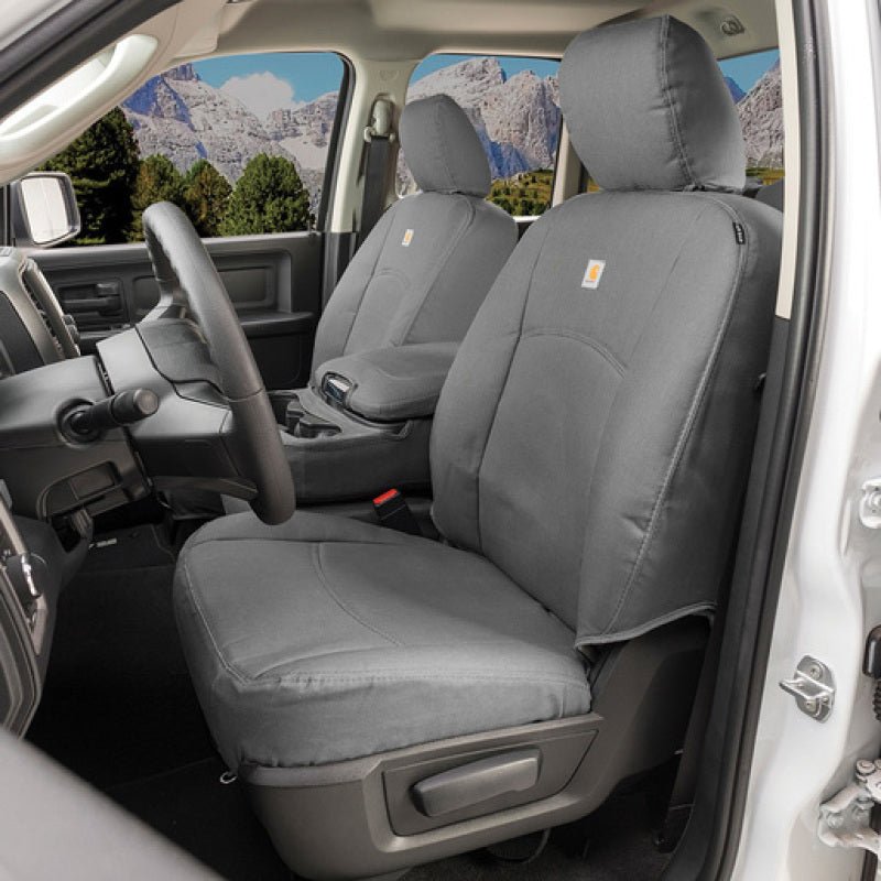 Covercraft 19-24 Chevrolet Silverado Carhartt PrecisionFit Custom Second Row Seat Covers - Gravel Seats offroad accessory | Iron Ridge Offroad