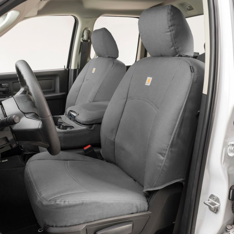 Covercraft Custom Front Row Seat Covers | Chevrolet Silverado 1500/2500HD/3500HD (19-21) / GMC Sierra 1500/2500HD/3500HD (19-21) (GTC4137ABCAGY) Seats offroad accessory | Iron Ridge Offroad