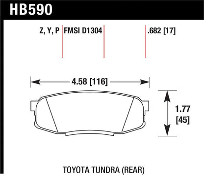 Hawk Street Rear Brake Pads | Toyota Land Cruiser/Tundra (08-10) (HB590P.682)