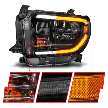 ANZO LED Crystal Headlight Set w/ Switchback & DRL | Toyota Tundra (14-21) (111533)