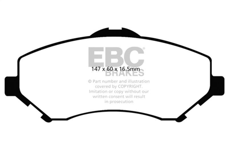 EBC Ultimax2 Brake Pads (FRONT): Jeep Wrangler (07-23) / Wrangler JK (18) / Chrysler Town & Country (08-11)