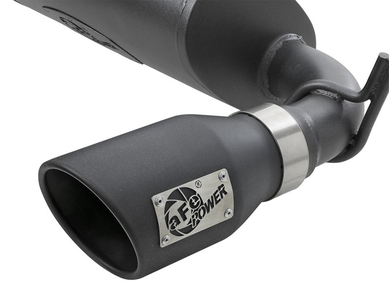 aFe Rebel Series 2.5" Axle-Back Exhaust System Black Tips (REAR): Jeep Wrangler JK 2007-2018 3.8/3.6L