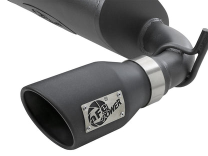 aFe Rebel Series 2.5" Axle-Back Exhaust System Black Tips (REAR): Jeep Wrangler JK 2007-2018 3.8/3.6L