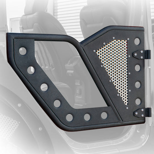 DV8 Offroad Rear Rock Doors w/ Perforated Aluminum Mesh (REAR): Jeep Wrangler / Gladiator (18-21)
