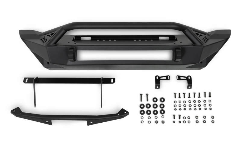 DV8 Offroad FS-1 Series Stubby Front Bumper: Jeep Gladiator / Wrangler (18-26) - Black Powder Coat