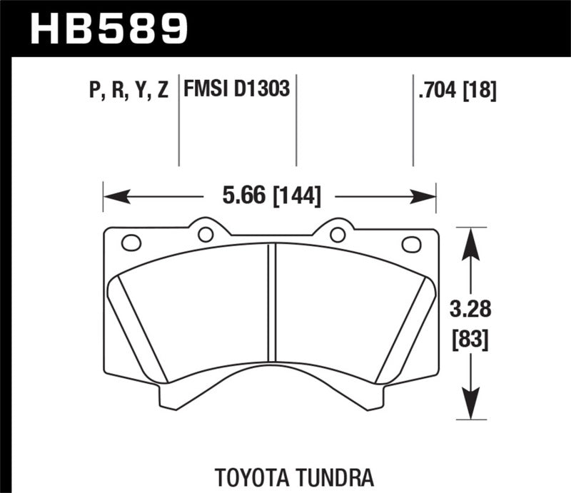 Hawk Performance Brake Pad Set | Toyota Land Cruiser 2008–2021 (HB589N.704)