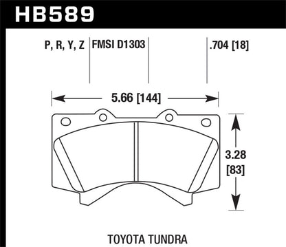Hawk Performance Brake Pad Set | Toyota Land Cruiser 2008–2021 (HB589N.704)