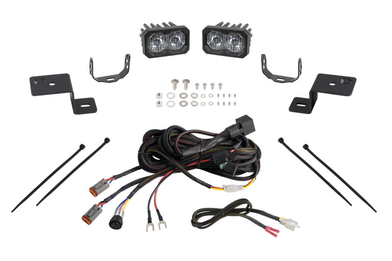 Diode Dynamics 21-22 Ford F-150 SSC2 Stage Series Backlit Ditch Light Kit Sport - White Combo