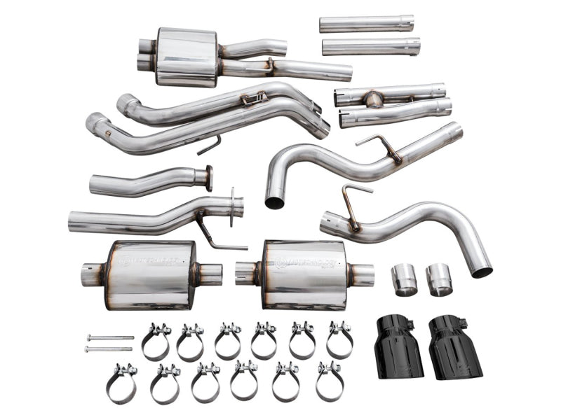 AWE 16-22 Toyota Tacoma Dual Catback Exhaust w/ BashGuard | Toyota Tacoma (16-19, 20-23) (3015-33826)