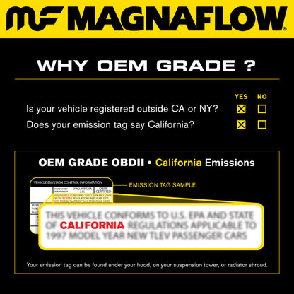 MagnaFlow Direct Fit OEM Catalytic Converter Federal/EPA (PASSENGER): Jeep Wrangler JK/JL & Gladiator JT 2012-2024 3.6L