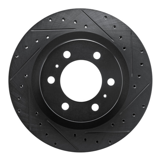 R1 Concepts Front Drilled & Slotted Black Brake Rotor | Lexus LX600 (22-26) (ECB-76162R)