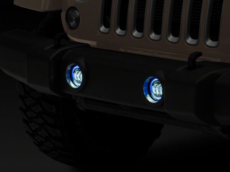 Raxiom Axial Series 4-In LED Fog Lights w/ RGB Halo: Fits Most Jeep Wrangler Models (2007-2018)