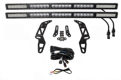Diode Dynamics SS30 Bumper Bracket Kit w/ Dual Light Bars (FRONT): Jeep Wrangler / Gladiator (07-26)