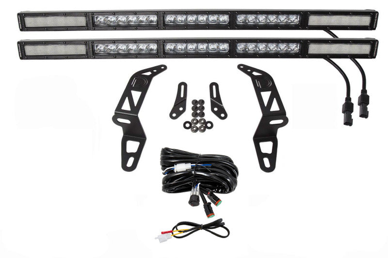 Diode Dynamics SS30 Bumper Bracket Kit w/ Dual Light Bars (FRONT): Jeep Wrangler / Gladiator (07-26)