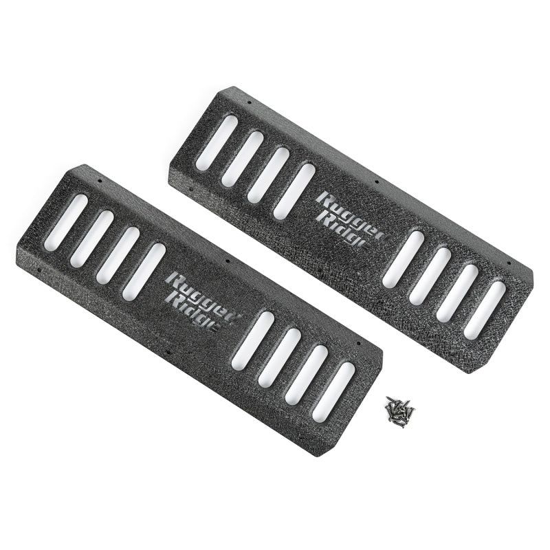 Rugged Ridge RRC Side Armor Guard Plates: Jeep Wrangler (07-18) w/ Textured Black