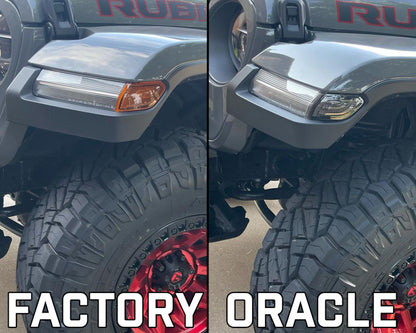 ORACLE Lighting Smoked Lens LED Front Sidemarkers: Jeep Wrangler (18-24) / Gladiator (20-24)