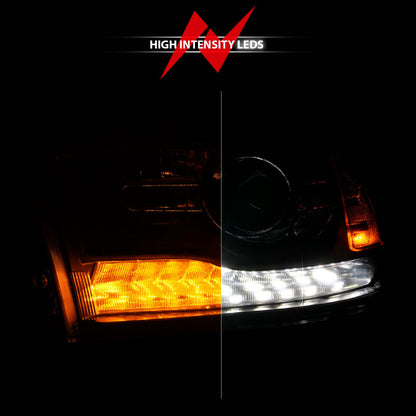 ANZO Sequential LED Plank Headlights (PAIR): Fits Dodge / Ram (02-18) - Matte Black