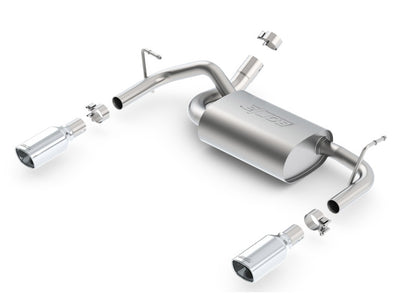 Borla Touring Axle-Back Exhaust System (Polished Tips): Jeep Wrangler JK 3.6L V6 2012 - 2018