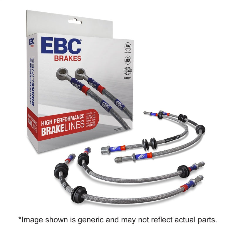 EBC Stainless Steel Brakes Lines Kit (Front & Rear): Dodge Ram 1500 (4WD) 4.7L (w/Rear ABS w/o Height Sensor) 2002 - 2005