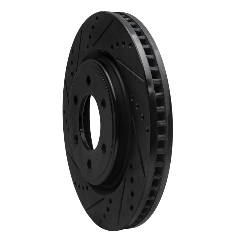 R1 Front Left Drilled & Slotted Black Brake Rotor | Ford Bronco (21-26) (ECB-54287L)