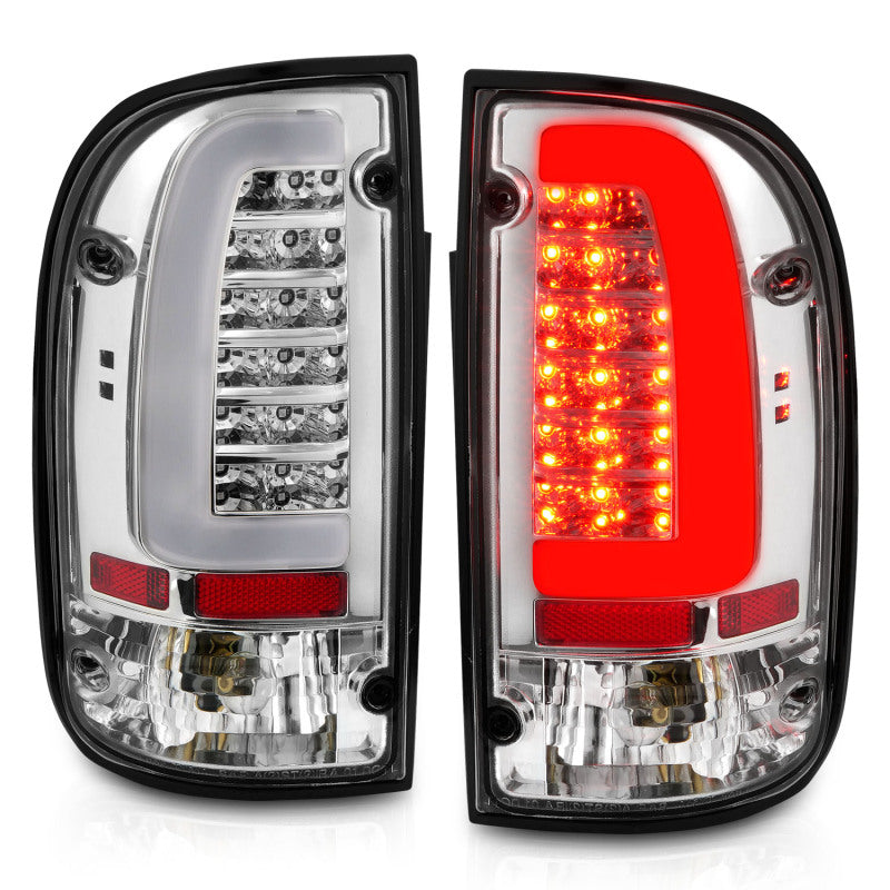 ANZO LED Tail Light Assembly Chrome Housing Clear Lens Pair | Toyota Tacoma (95-00) (311355)