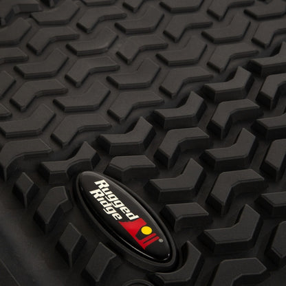 Rugged Ridge Front Floor Liner: Fits Most Jeep Wrangler / Gladiator Models (2007-2026) - Black